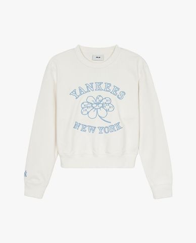  MLB - Women's Floral Print Long-Sleeved Crewneck Sweatshirt 
