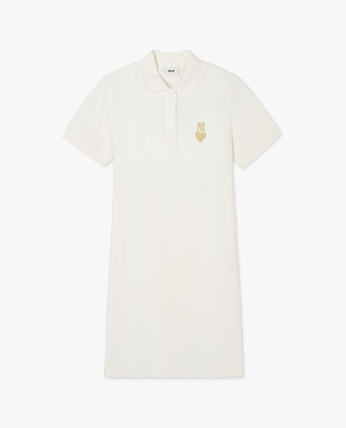 MLB - Women's Heart Piqué Mini Polo Dress with Short Sleeves and Collar