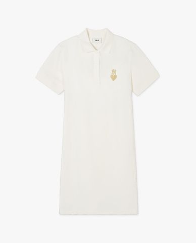  MLB - Women's Heart Piqué Mini Polo Dress with Short Sleeves and Collar 
