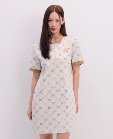 MLB - Women's Diamond Monogram Jacquard Piqué Mini Polo Dress 