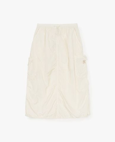  MLB - Women's Gorpcore Glossy Nylon Midi A-Line Skirt 