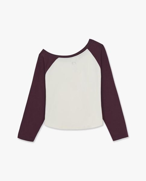  MLB - Women Printed Long Sleeve Off Shoulder Top 