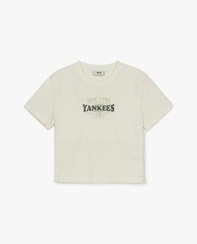  MLB - Women's Varsity Washing Vintage Short-Sleeve Crewneck Croptop 