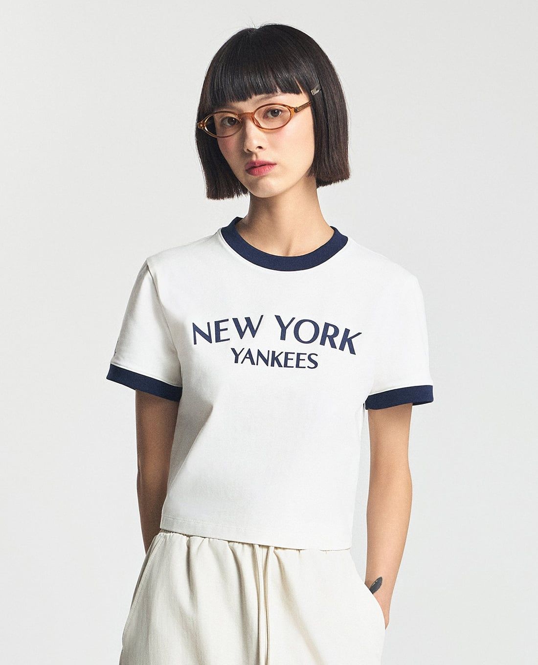MLB - Women's Varsity Short-Sleeve Crewneck Cropped T-Shirt