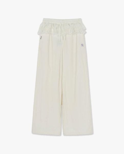  MLB - Women Sportive Lace Trimmed Sports Wide Leg Pant 