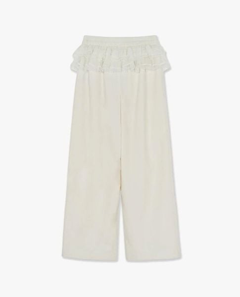  MLB - Women Sportive Lace Trimmed Sports Wide Leg Pant 
