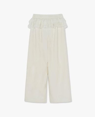  MLB - Women Sportive Lace Trimmed Sports Wide Leg Pant 