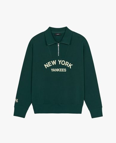  MLB - Unisex Varsity Lettering Long-Sleeve Collared Sweatshirt 