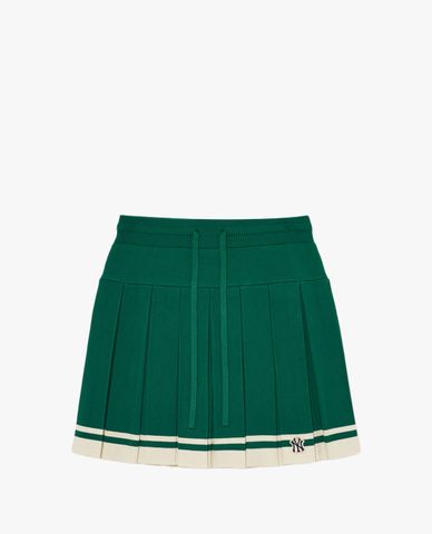  MLB - Classic Sports Striped Knit Pleated Mini Skirt 