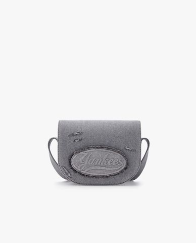  MLB - Women's Cursive Vintage Denim Rectangular Crossbody Bag 
