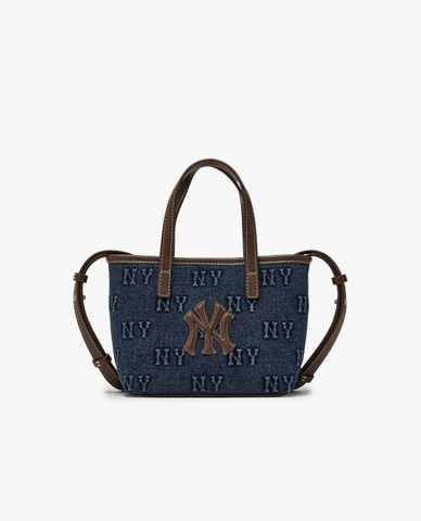  MLB - Women Classic Monogram Denim Embossed Crossbody Bag 