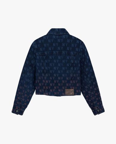  MLB - Women's Cropped Denim Jacket Gradient Jacquard Monogram 