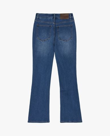  MLB - Women's Flared Denim Jeans With Small Logo 