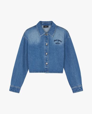 MLB - Women's Varsity Culsive Crop Denim Shirt 