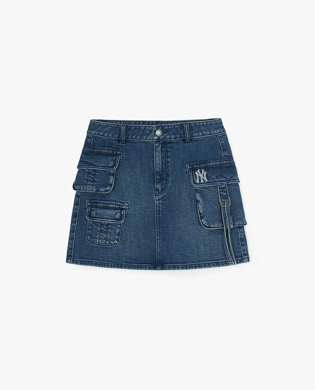 MLB - Women's Basic Small Logo Denim Mini Skirt
