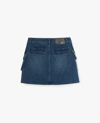  MLB - Women's Basic Small Logo Denim Mini Skirt 