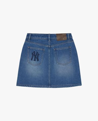  MLB - Women's Varsity Culsive Mini A-Line Denim Skirt 