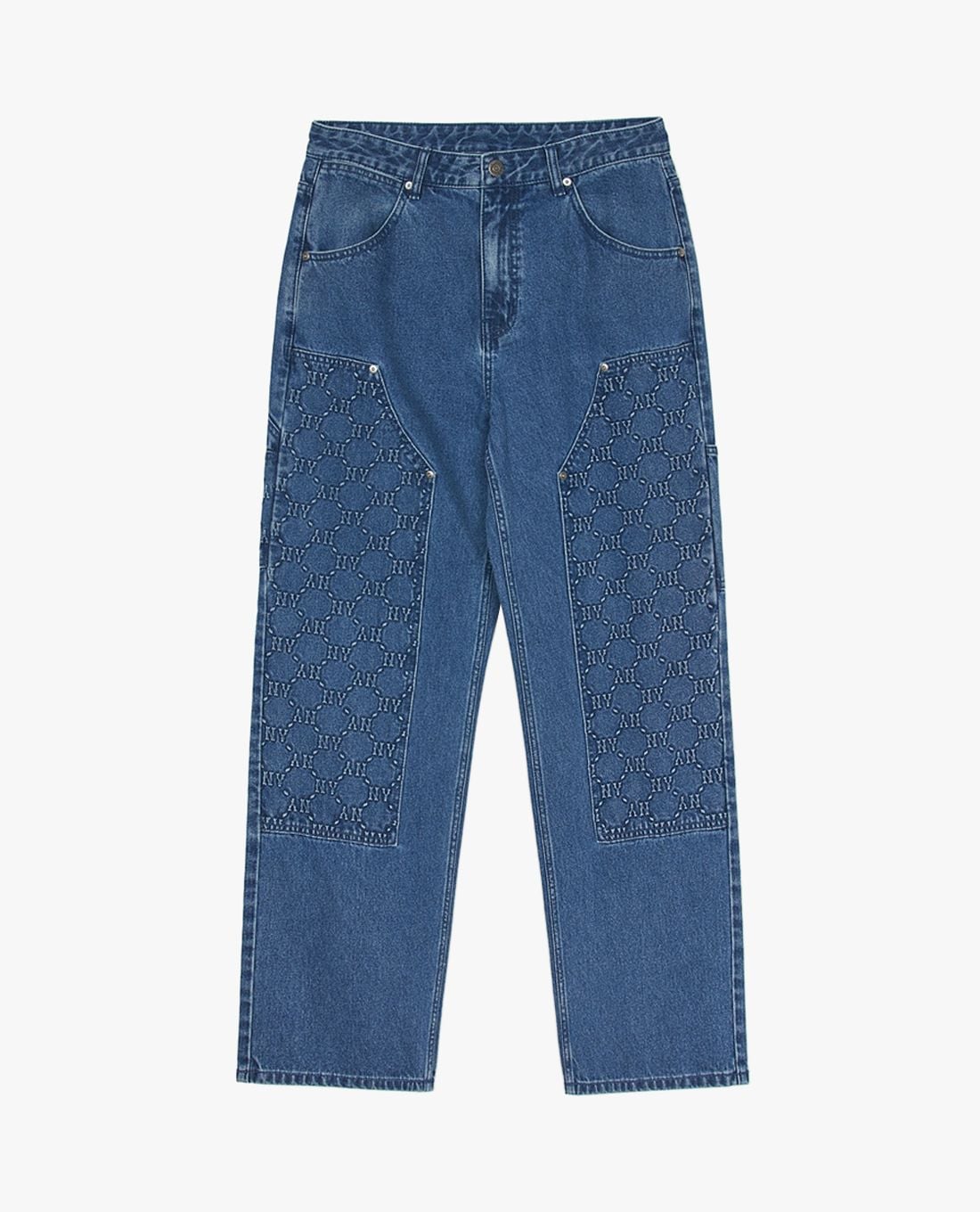 MLB - Men's Diagram Monogram Embossed Wide-Leg Jeans
