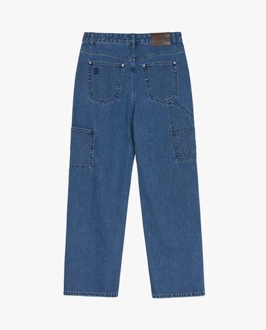  MLB - Men's Diagram Monogram Embossed Wide-Leg Jeans 