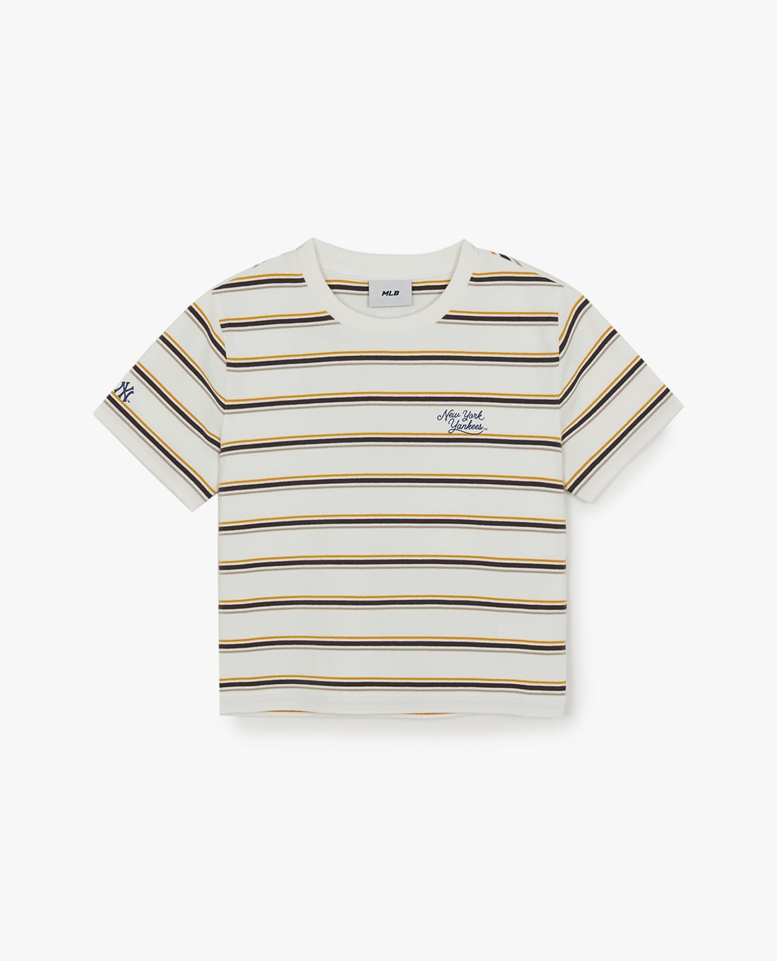 MLB - Women Sportive Striped Short Sleeve Croptop