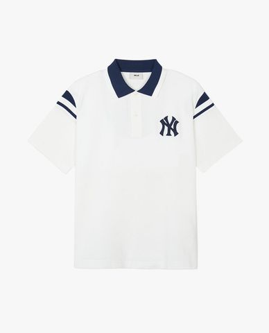  MLB - Unisex Varsity Shoulder Color Overfit Kara Short-Sleeve Polo Shirt 
