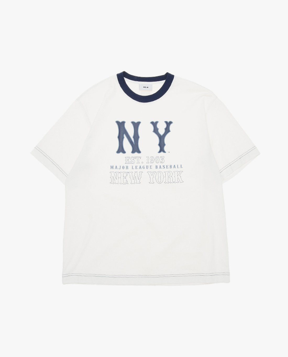 MLB - Unisex Short Sleeve Round Neck Top With Border Trim