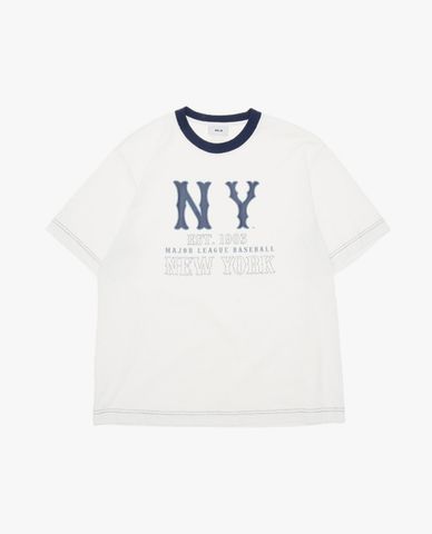  MLB - Unisex Short Sleeve Round Neck Top With Border Trim 