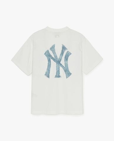  MLB - Unisex Denimlike Monogram Big Lux Short-Sleeve T-Shirt 