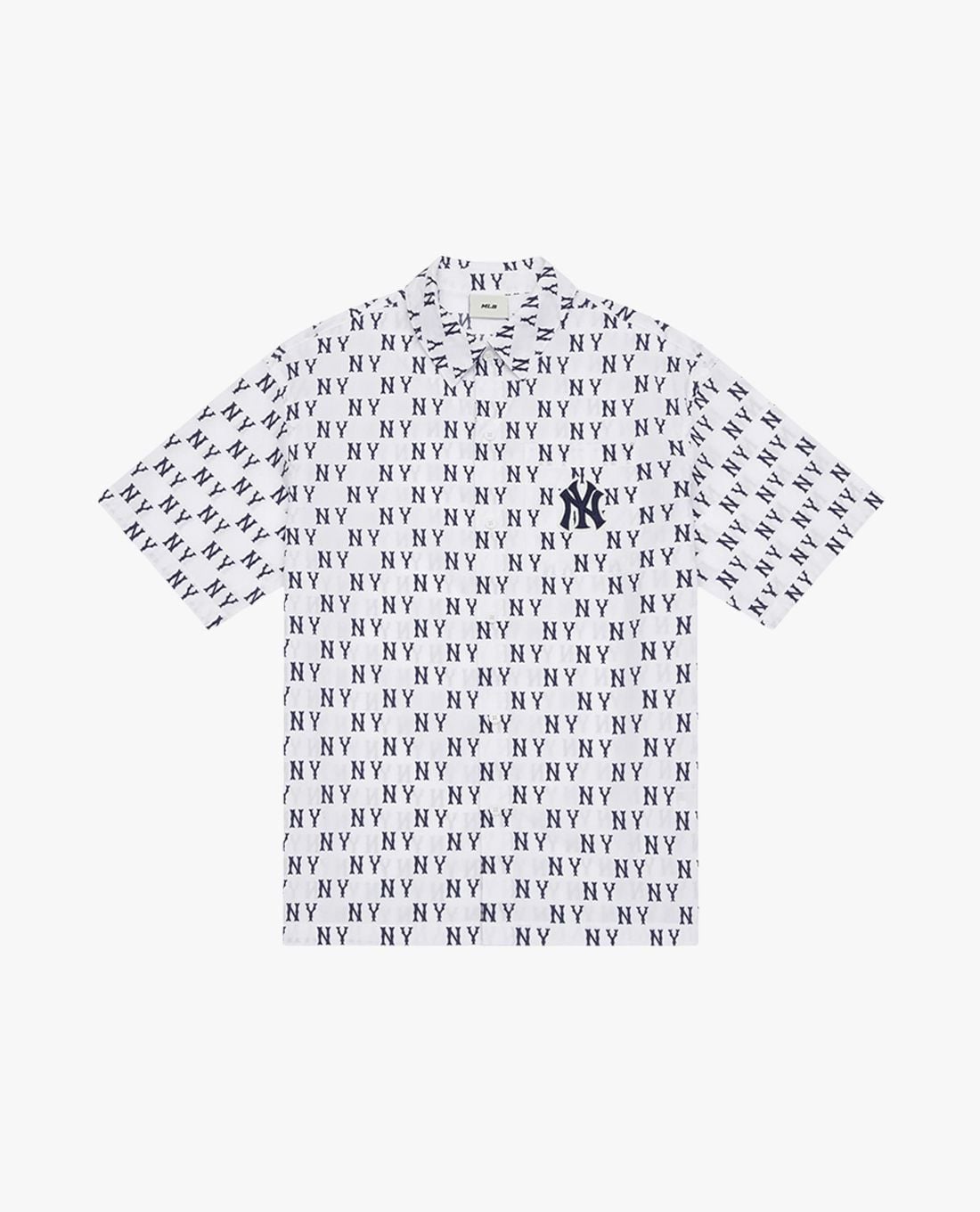 MLB - Unisex Short Sleeve Collared Shirt with Monogram Pattern