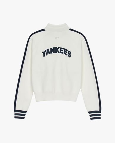  MLB - Women's Varsity Pullover Collared Long-Sleeved Sweatshirt 