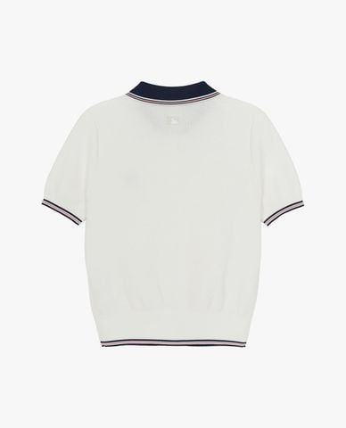  MLB - Women Varsity Color Block Knit Short Sleeve Polo Shirt 