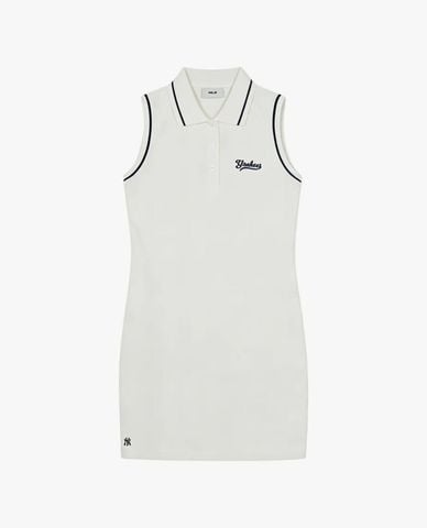  MLB - Women Mini Collared Sleeveless Dress 