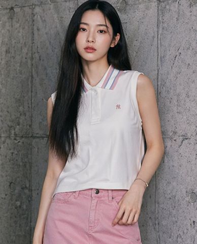  MLB - Women Collar Sleeveless Shirt 