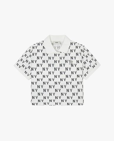  MLB - Women's Monogram Cropped Short Sleeve Polo Shirt 