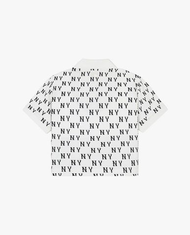  MLB - Women's Monogram Cropped Short Sleeve Polo Shirt 