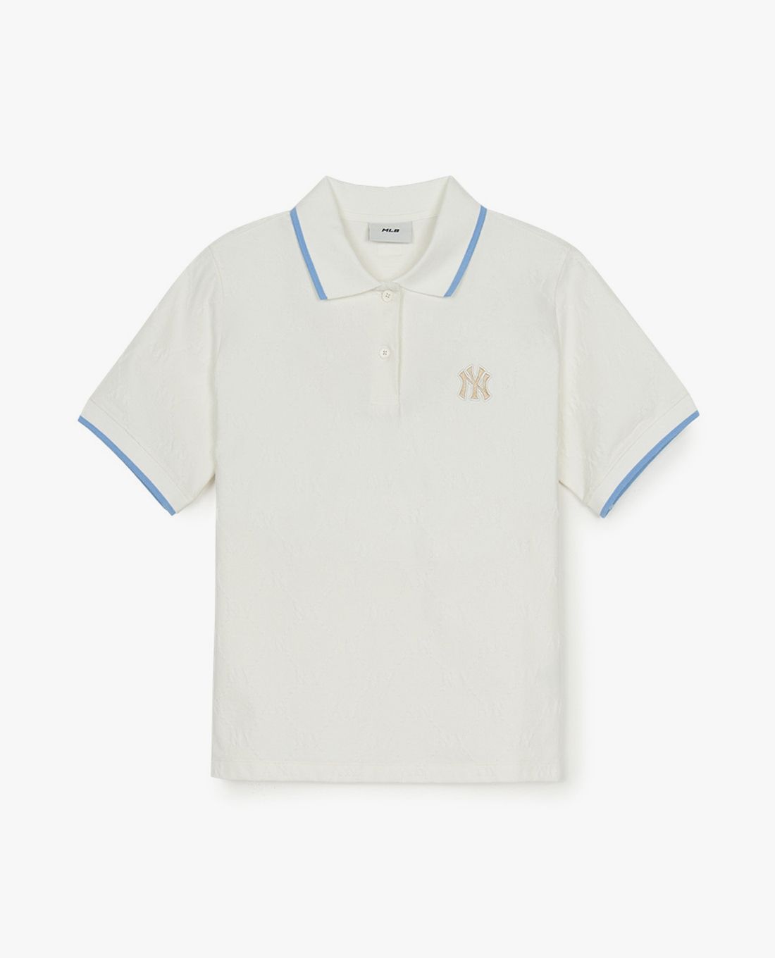 MLB - Women's Dia Monogram Tonal Jacquard Short-Sleeve Polo Shirt