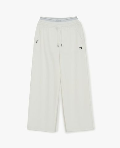  MLB - Women Basic Elastic Waist Sports Wide Leg Pant 