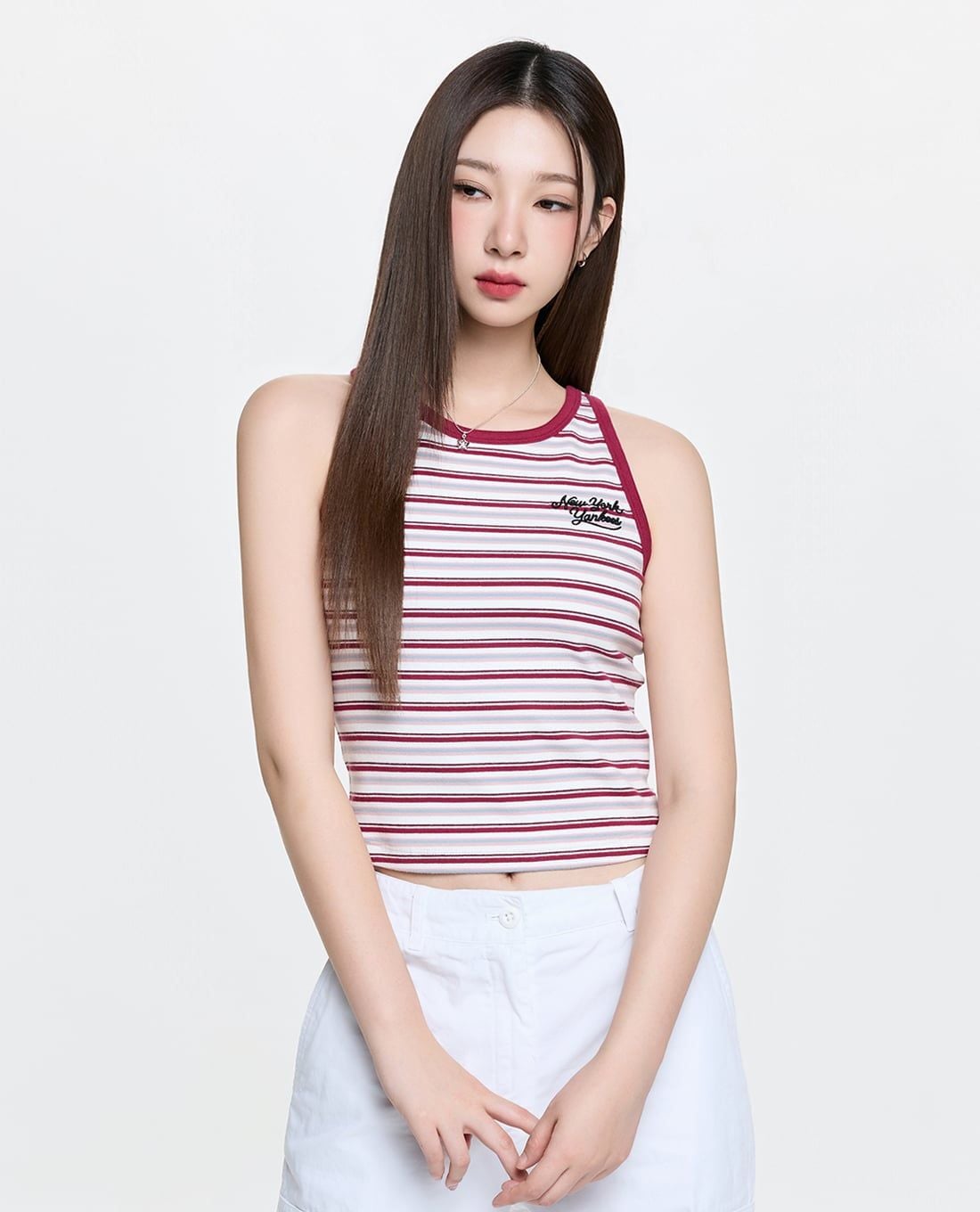 MLB - Women Striped Croptop Tank Top