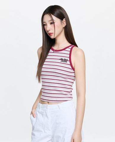  MLB - Women Striped Croptop Tank Top 