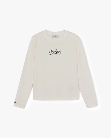  MLB - Women Vintage Round Neck Long Sleeve T Shirt 
