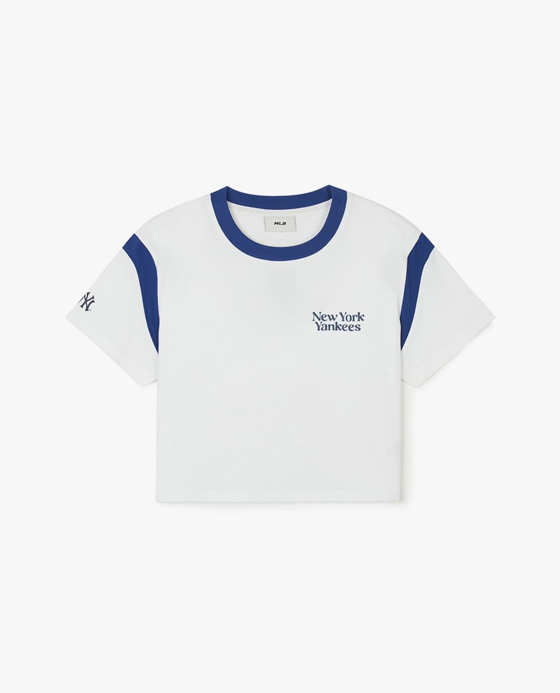 MLB - Women's Croptop T-Shirt with Round Neck and Short Sleeves Varsity