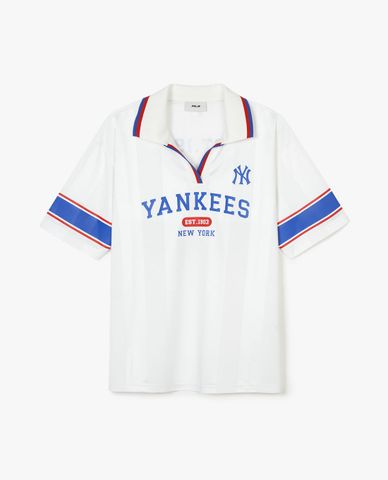  MLB - Women's Polo Shirt Short Sleeve Varsity Sport Jersey Overfit 