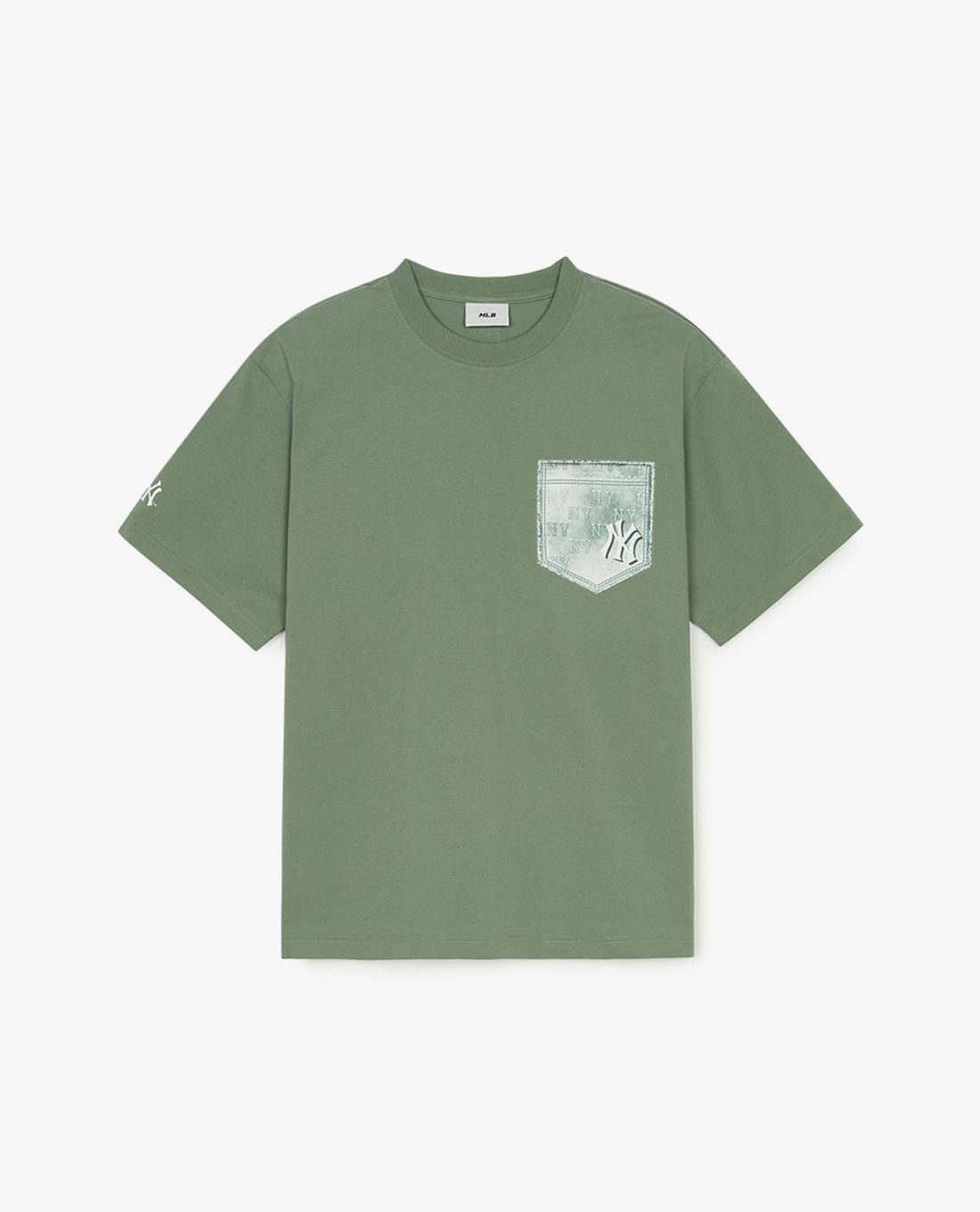 MLB - Unisex Denim Like Monotive Round-Neck Short-Sleeve T-Shirt
