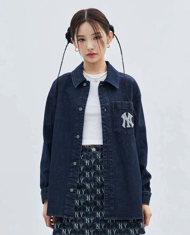  MLB - Denim Cube Monogram Big Lux Shirt 
