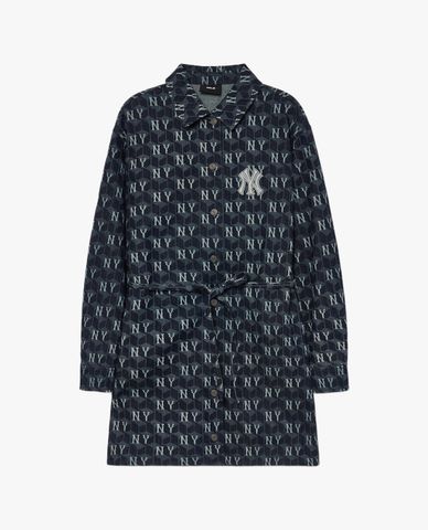  MLB - Long Sleeve Denim Shirt Dress With Monogram 