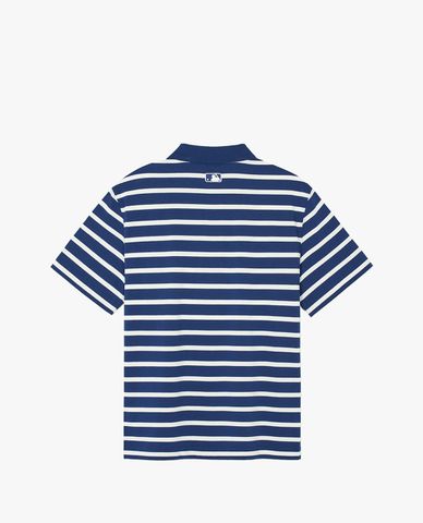  MLB - Unisex Varsity Over New York Yankees Striped Short-Sleeve Polo Shirt 
