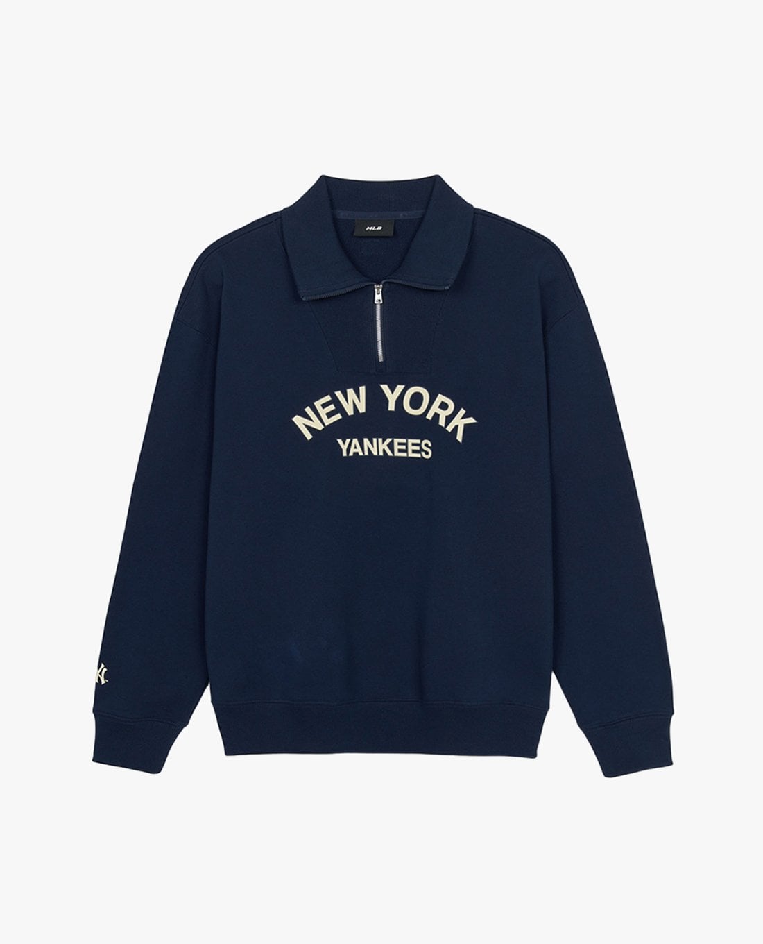 MLB - Unisex Button Collar Long Sleeve Varsity Lettering Sweatshirt