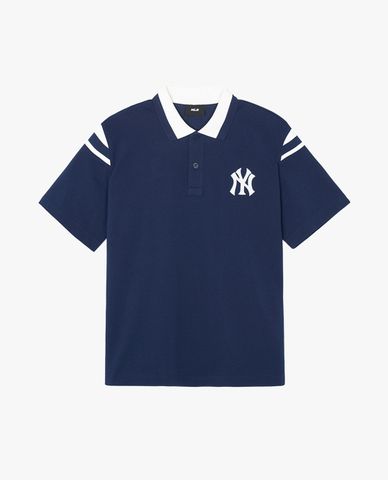  MLB - Unisex Varsity Shoulder Color Overfit Kara Short-Sleeve Polo Shirt 