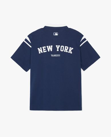 MLB - Unisex Varsity Shoulder Color Overfit Kara Short-Sleeve Polo Shirt 