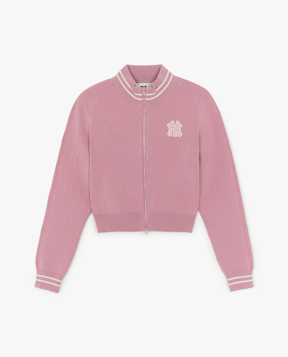 MLB - Cropped Knit Top With Monogram Pattern